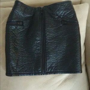 Black leather skirt